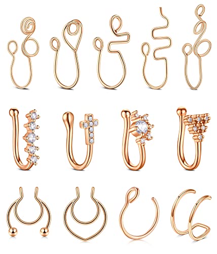 JFORYOU Fake Nasenringe Afrikanische Nose cuff Fake Magnetische Septum Piercing Gefälschter Nasenring Multi Style Kein Piercing für Frauen und Männer Teenager Mädchen von JFORYOU