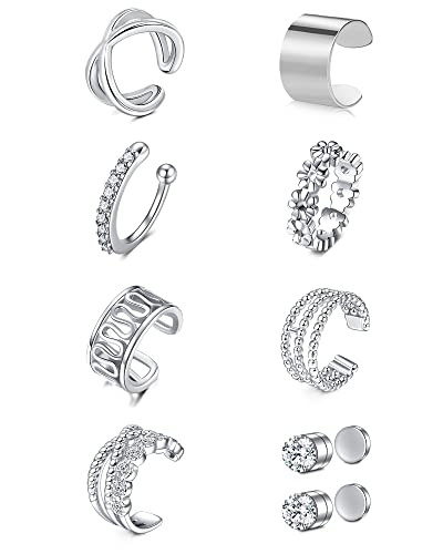 JFORYOU Ear Cuff Ohrklemme Edelstahl Fake Helix Clips Ring Kein Piercing Cartilage Ohrring von JFORYOU