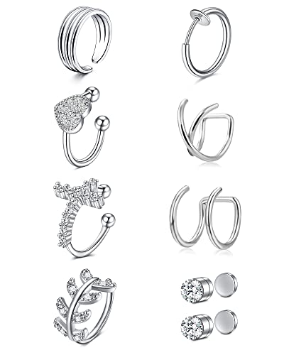 JFORYOU Ear Cuff Ohrklemme Edelstahl Fake Helix Clips Ring Kein Piercing Cartilage Ohrring von JFORYOU