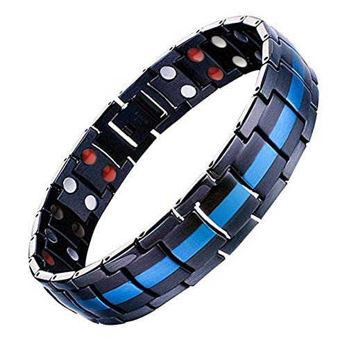 JFUME Magnetisches Armband für Männer Königsblauer und schwarzer Schmuck Geschenk für Männer mit Link-Entfernungswerkzeug 8,5 "verstellbar von JFUME