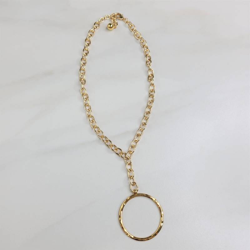 Sylvie Gabrielli Zephyr Handgemachte Halskette Mit Großen Ring Anhänger in Gold Oder Silber von JFYbrand