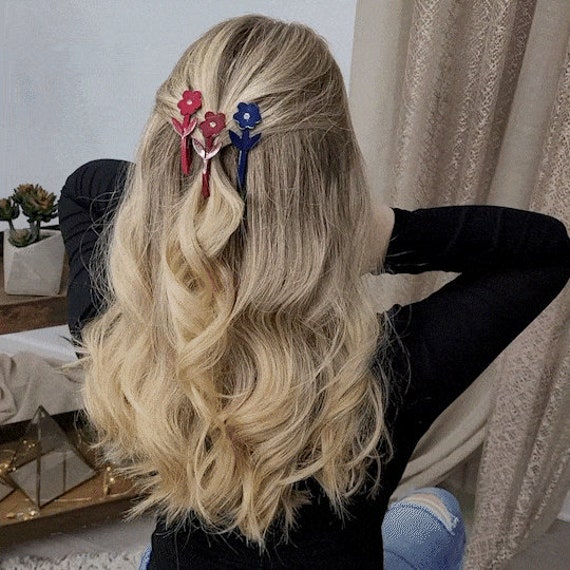 Vintage Buch + Deichmann Kristall Blumen Haarspange von JFYbrand