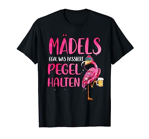 Damen Egal Was Passiert Pegel Halten Flamingo T-Shirt Damen Egal Was Passiert Pegel Halten Flamingo T-Shirt von JGA Alkohol Flamingo Mädelstrip Gruppen Geschenke