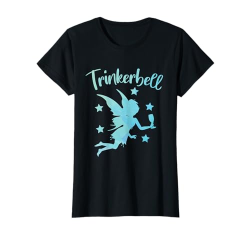 JGA Braut Alkohol Shirts Trinkerbell Shirt Damen Schwarz S T-Shirt mit Kurzarm Junggesellinnenabschied von JGA Braut Alkohol Shirts