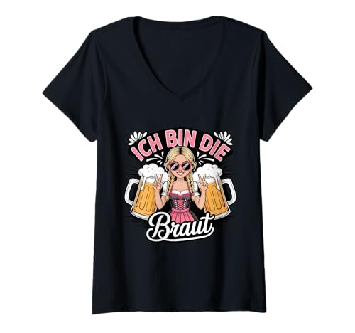 Damen Ich Bin Die Braut JGA Junggesellinnenabschied T-Shirt mit V-Ausschnitt Damen Ich Bin Die Braut JGA Junggesellinnenabschied T-Shirt mit V-Ausschnitt von JGA Braut Junggesellinnenabschied Frauen Poltern