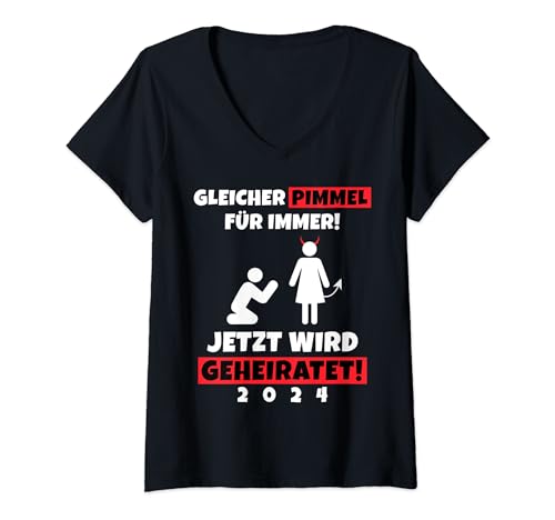 Damen Braut 2024 I JGA Frauen I Bride to be I Junggesellenabschied T-Shirt mit V-Ausschnitt Damen Braut 2024 I JGA Frauen I Bride to be I Junggesellenabschied T-Shirt mit V-Ausschnitt von JGA Deko Frauen I Junggesellenabschied Frauen