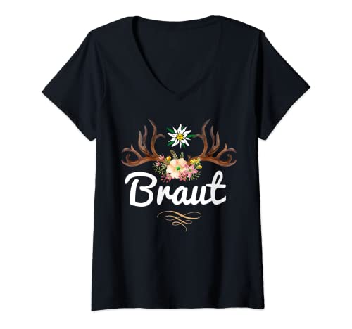Damen Braut Bride JGA Frauen Junggesellinnenabschied lustig Bayern T-Shirt mit V-Ausschnitt Damen Braut Bride JGA Frauen Junggesellinnenabschied lustig Bayern T-Shirt mit V-Ausschnitt von JGA Frauen Team Braut