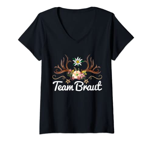 Damen Team Braut JGA Frauen Junggesellinnenabschied Bride Bayern T-Shirt mit V-Ausschnitt Damen Team Braut JGA Frauen Junggesellinnenabschied Bride Bayern T-Shirt mit V-Ausschnitt von JGA Frauen Team Braut