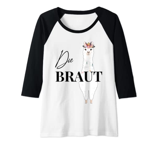 Damen Braut Bride to be Lama Alpaka Alpaca Verlobung Braut JGA Raglan von JGA Junggesellenabschied Alpaka Lama Kollektion