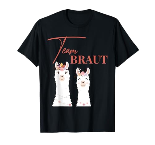 Damen Team Braut Bride Lama Alpaka Alpaca JGA Verlobung T-Shirt von JGA Junggesellenabschied Alpaka Lama Kollektion