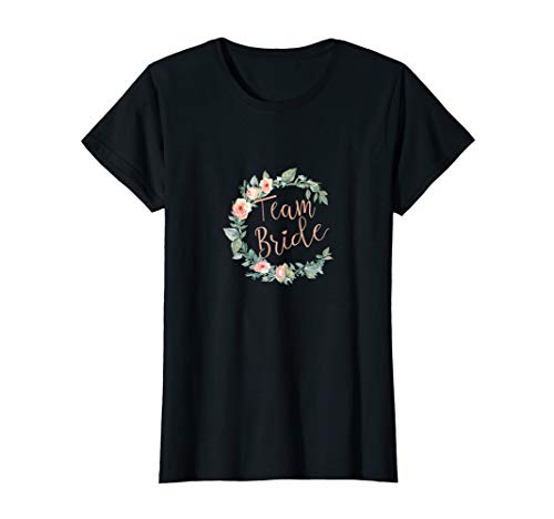 Damen JGA Junggesellinnenabschied Team Bride Blumenkranz T-Shirt von JGA Junggesellinnenabschied Team Bride
