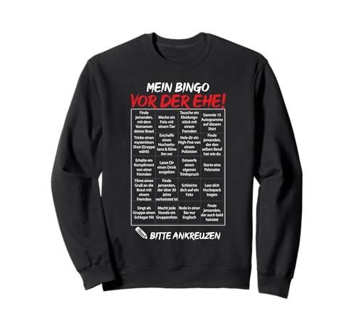 JGA Bingo Männer Bräutigam Party Aufgabe Hochzeit T-Shirt Sweatshirt JGA Bingo Männer Bräutigam Party Aufgabe Hochzeit T-Shirt Sweatshirt von JGA Styles