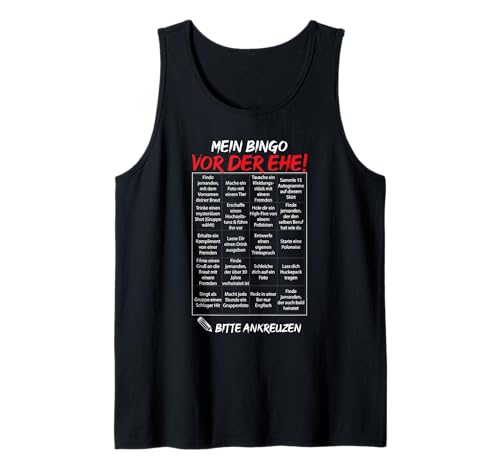 JGA Bingo Männer Bräutigam Party Aufgabe Hochzeit T-Shirt Tank Top JGA Bingo Männer Bräutigam Party Aufgabe Hochzeit T-Shirt Tank Top von JGA Styles