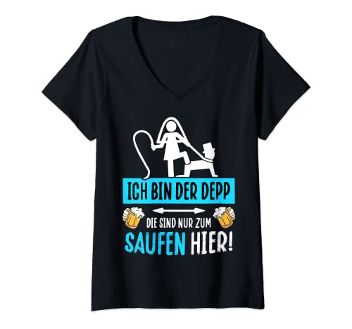 Damen Junggesellenabschied T-Shirt Bräutigam Polterabend Mann JGA T-Shirt mit V-Ausschnitt Damen Junggesellenabschied T-Shirt Bräutigam Polterabend Mann JGA T-Shirt mit V-Ausschnitt von JGA T-Shirt Männer Junggesellenabschied mit Spruch