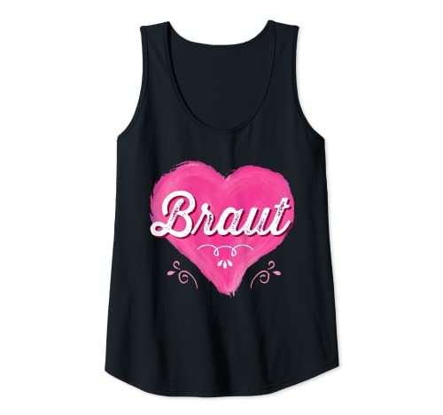 Damen Braut T-Shirt JGA Frauen Herz Blumen Junggesellinnenabschied Tank Top von JGA T-Shirt Team Braut Herz