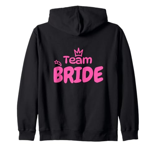Team Bride JGA Outfit Frauen Junggesellinnenabschied Kapuzenjacke von JGA Team Bride Party Design Ideen