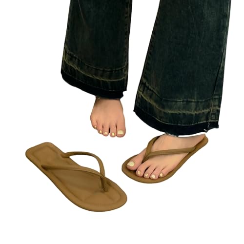 JGDSDMJG Damen Flip Flops Große Größe Flip-Flops Sommer Mode Flache Schuhe Sandalen Strand Frauen Outdoor Tragen-khaki-41 JGDSDMJG Damen Flip Flops Große Größe Flip-Flops Sommer Mode Flache Schuhe Sandalen Strand Frauen Outdoor Tragen-khaki-41 von JGDSDMJG