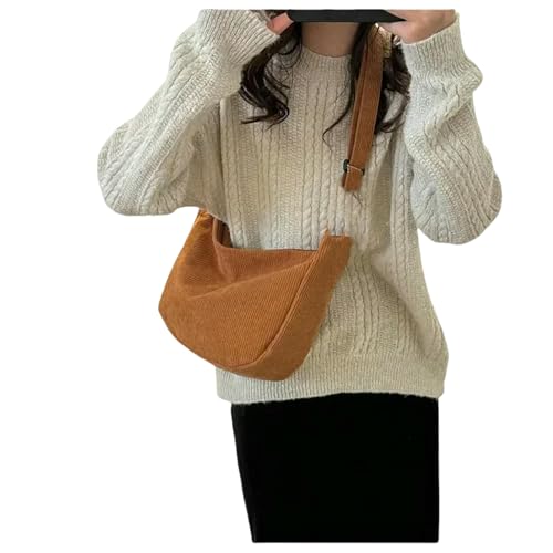 JGDSDMJG Damen Umhängetasche Cord Faul Stil Universal Tasche Literarischen Schulter Messenger Student Casual Weibliche Einfache Knödel Tasche-hellbraun JGDSDMJG Damen Umhängetasche Cord Faul Stil Universal Tasche Literarischen Schulter Messenger Student Casual Weibliche Einfache Knödel Tasche-hellbraun von JGDSDMJG