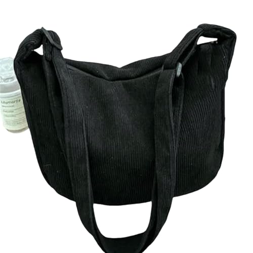 JGDSDMJG Damen Umhängetasche Cord Faul Stil Universal Tasche Literarischen Schulter Messenger Student Casual Weibliche Einfache Knödel Tasche-schwarz JGDSDMJG Damen Umhängetasche Cord Faul Stil Universal Tasche Literarischen Schulter Messenger Student Casual Weibliche Einfache Knödel Tasche-schwarz von JGDSDMJG