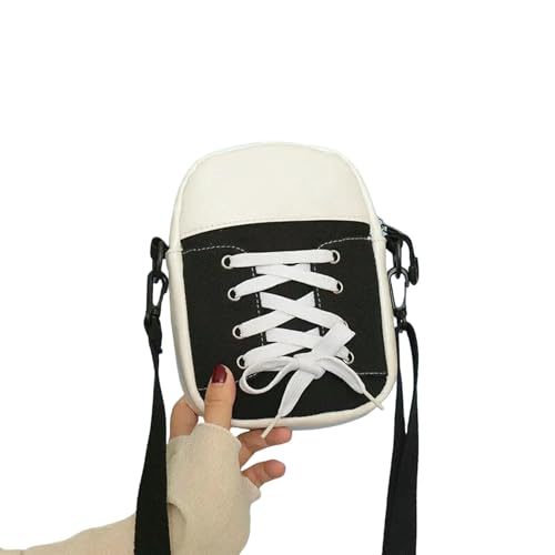 JGDSDMJG Damen Umhängetasche Frauen Tasche Leinwand Mode Kreative Persönlichkeit Schuhe Form Schulter Weibliche Lustige Handtasche Und Geldbörsen-black-(small (longest Side 20-30cm)) von JGDSDMJG