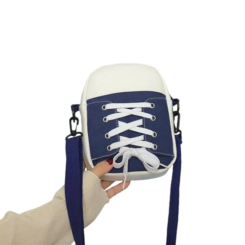 JGDSDMJG Damen Umhängetasche Frauen Tasche Leinwand Mode Kreative Persönlichkeit Schuhe Form Schulter Weibliche Lustige Handtasche Und Geldbörsen-blau-(small (longest Side 20-30cm)) von JGDSDMJG