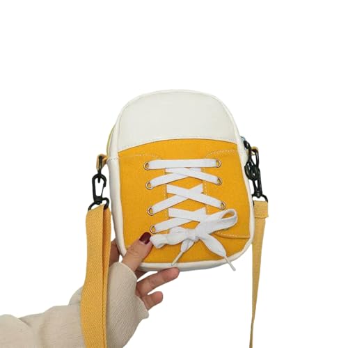 JGDSDMJG Damen Umhängetasche Frauen Tasche Leinwand Mode Kreative Persönlichkeit Schuhe Form Schulter Weibliche Lustige Handtasche Und Geldbörsen-gold-(small (longest Side 20-30cm)) von JGDSDMJG