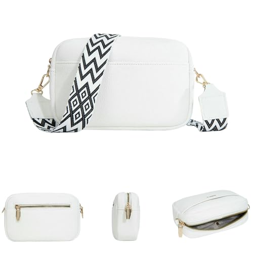 JGDSDMJG Damen Umhängetasche Große Kapazität Reißverschluss Handytasche Multifunktionale Schulter Messenger Bag Modische Casual Kleine Quadratische Tasche-weiss von JGDSDMJG