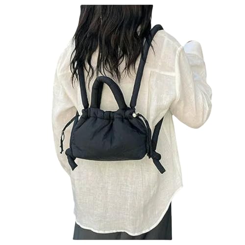 JGDSDMJG Damen Umhängetasche Lässige Nylon-einkaufstasche Mit Dicker Designer-daunen-umhängetasche Für Damen, Einfache Retro-handtasche Großer Kapazität-schwarz-klein-33x30x13cm JGDSDMJG Damen Umhängetasche Lässige Nylon-einkaufstasche Mit Dicker Designer-daunen-umhängetasche Für Damen, Einfache Retro-handtasche Großer Kapazität-schwarz-klein-33x30x13cm von JGDSDMJG