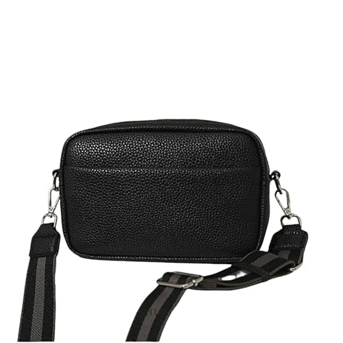 JGDSDMJG Damen Umhängetasche Mehrschichtige Damen-umhängetasche Im Vintage-stil Aus Pu-leder-schwarz von JGDSDMJG