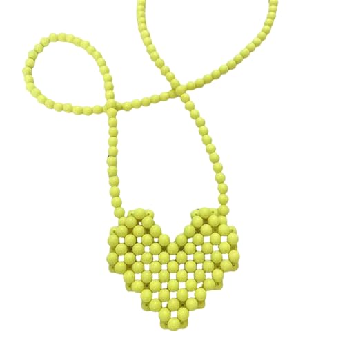 JGDSDMJG Damen Umhängetasche Mini Lippenstift Handtaschen Perle Tasche Cross Body Mehrfarbige Liebe Form Arbeit Perlen Frauen Frühling Und Sommer All-match-mode-gelb JGDSDMJG Damen Umhängetasche Mini Lippenstift Handtaschen Perle Tasche Cross Body Mehrfarbige Liebe Form Arbeit Perlen Frauen Frühling Und Sommer All-match-mode-gelb von JGDSDMJG