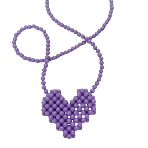 JGDSDMJG Damen Umhängetasche Mini Lippenstift Handtaschen Perle Tasche Cross Body Mehrfarbige Liebe Form Arbeit Perlen Frauen Frühling Und Sommer All-match-mode-lila JGDSDMJG Damen Umhängetasche Mini Lippenstift Handtaschen Perle Tasche Cross Body Mehrfarbige Liebe Form Arbeit Perlen Frauen Frühling Und Sommer All-match-mode-lila von JGDSDMJG