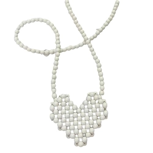 JGDSDMJG Damen Umhängetasche Mini Lippenstift Handtaschen Perle Tasche Cross Body Mehrfarbige Liebe Form Arbeit Perlen Frauen Frühling Und Sommer All-match-mode-weiß JGDSDMJG Damen Umhängetasche Mini Lippenstift Handtaschen Perle Tasche Cross Body Mehrfarbige Liebe Form Arbeit Perlen Frauen Frühling Und Sommer All-match-mode-weiß von JGDSDMJG
