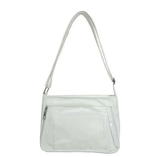 JGDSDMJG Damen Umhängetasche Pu Transparente Tasche High School Mädchen Messenger Bag Handtasche-white JGDSDMJG Damen Umhängetasche Pu Transparente Tasche High School Mädchen Messenger Bag Handtasche-white von JGDSDMJG