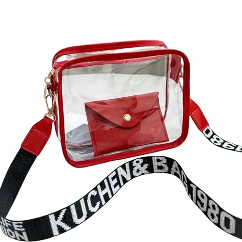 JGDSDMJG Damen Umhängetasche Pvc Transparente Gelee Tasche Kleine Quadratische Für Frauen Süßigkeiten Farbe Brief Mode Umhängetasche-red JGDSDMJG Damen Umhängetasche Pvc Transparente Gelee Tasche Kleine Quadratische Für Frauen Süßigkeiten Farbe Brief Mode Umhängetasche-red von JGDSDMJG