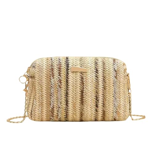JGDSDMJG Damen Umhängetasche Rattan Stricken Frauen Stroh Tasche Strand Sommer Kette Kleine Geldbörse Und Handtasche Weibliche Schulter Umhängetaschen Reise Design Flap Bag-hellbraun JGDSDMJG Damen Umhängetasche Rattan Stricken Frauen Stroh Tasche Strand Sommer Kette Kleine Geldbörse Und Handtasche Weibliche Schulter Umhängetaschen Reise Design Flap Bag-hellbraun von JGDSDMJG