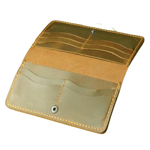 JGDSDMJG Herren Geldbörse Handgemachte Retro Brieftasche Lange Clutch Tasche Geldklammer Geldbörse-braun Mit Knopf von JGDSDMJG