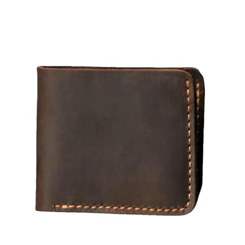 JGDSDMJG Herren Geldbörse Handgemachte Vintage Brieftasche Kurze Karte Geldbörse-horizontaler Kaffee von JGDSDMJG