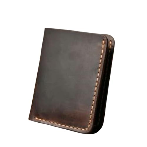 JGDSDMJG Herren Geldbörse Handgemachte Vintage Brieftasche Kurze Karte Geldbörse-vertikaler Kaffee von JGDSDMJG
