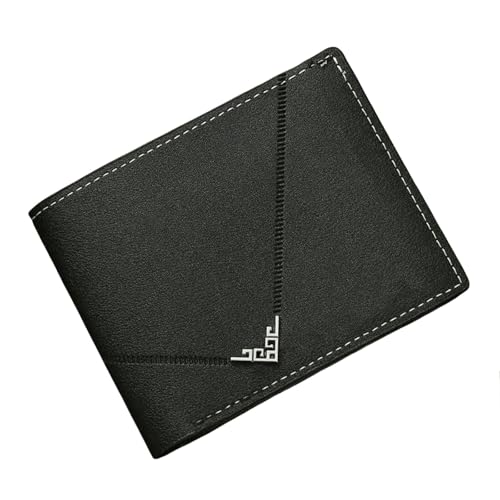 JGDSDMJG Herren Geldbörse Herren-geldbörse, Kurze Für Junge Männer, Einfach Und Stilvoll, Mit Mehreren Kartenfächern-schwarz L11 von JGDSDMJG