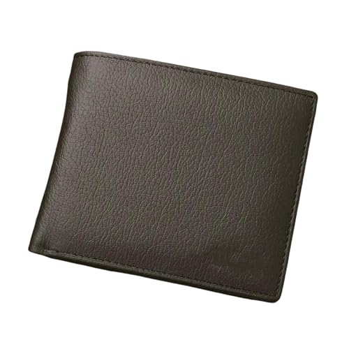 JGDSDMJG Herren Geldbörse Herrenbrieftasche Kurze Schwarze Brieftasche-Brown-Genuine von JGDSDMJG