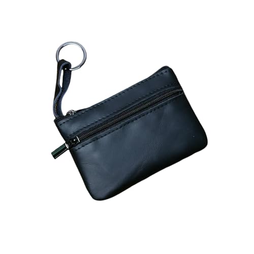 JGDSDMJG Herren Geldbörse Mini Damen Reißverschluss Vintage Kartenhalter Kurze Schlüsseltasche-schwarz von JGDSDMJG