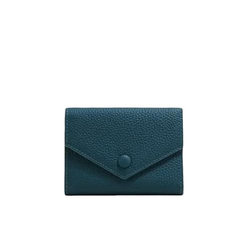 JGDSDMJG Herren Geldbörse Pu Leder Frauen Kleine Brieftasche Luxus Umschlag Karte Halter Mehrzweck Reißverschluss Kurze Brieftasche-blaugrün von JGDSDMJG
