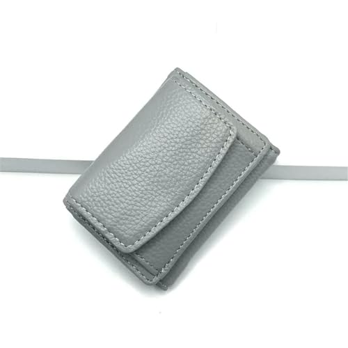 JGDSDMJG geldbörse Damen Brieftasche, Kurze Dreifach Gefaltete -geldbörse Mit Mehreren Karten, Große Kapazität, Brieftasche Für, Kleiner Münzkartenhalter-Grey Blue von JGDSDMJG
