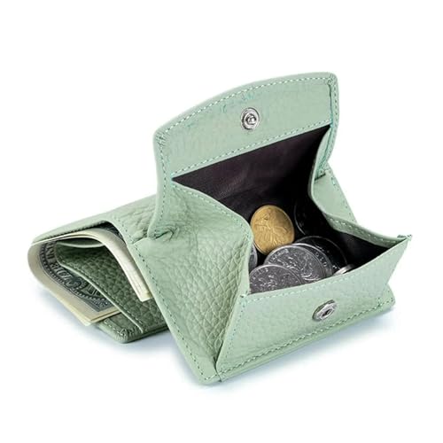 JGDSDMJG geldbörse Damen Brieftasche, Kurze Dreifach Gefaltete -geldbörse Mit Mehreren Karten, Große Kapazität, Brieftasche Für, Kleiner Münzkartenhalter-licht Grün von JGDSDMJG
