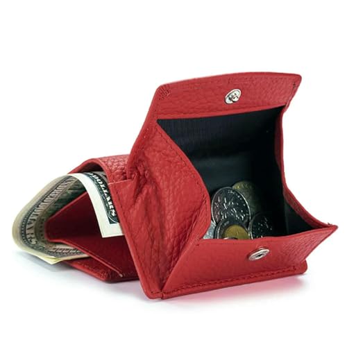JGDSDMJG geldbörse Damen Brieftasche, Kurze Dreifach Gefaltete -geldbörse Mit Mehreren Karten, Große Kapazität, Brieftasche Für, Kleiner Münzkartenhalter-rot von JGDSDMJG