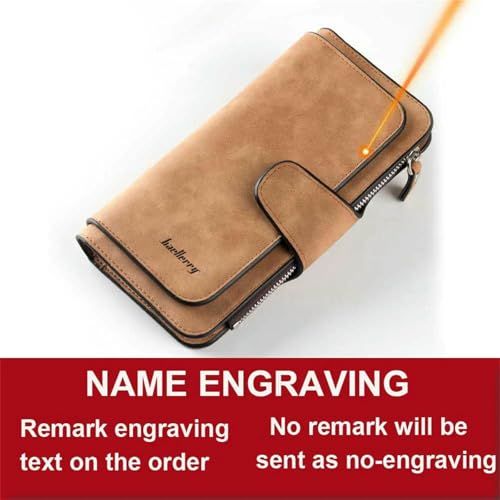 JGDSDMJG geldbörse Damen Brieftasche Lange Kartenhalter Klassische Reißverschlussbrieftasche-Brown Name von JGDSDMJG