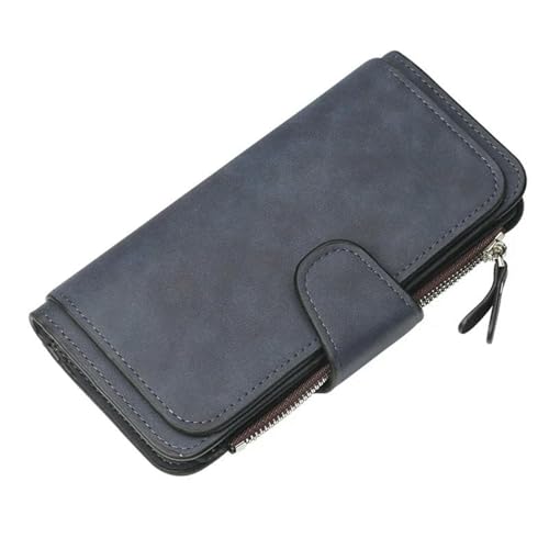 JGDSDMJG geldbörse Damen Brieftasche Lange Kartenhalter Klassische Reißverschlussbrieftasche-Dark Blue von JGDSDMJG