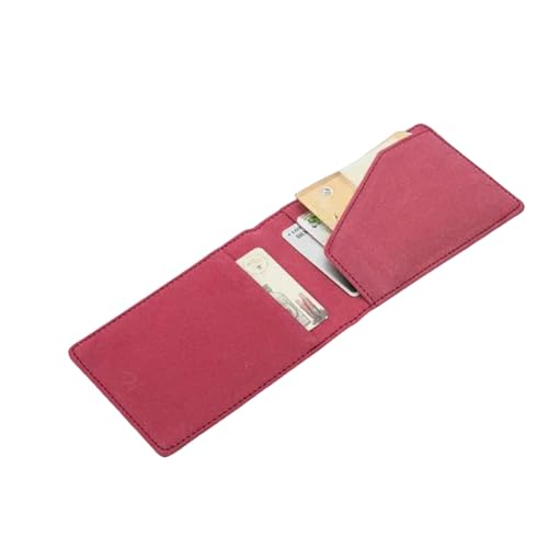 JGDSDMJG geldbörse Damen Brieftasche Multifunktionale Ultradünne Männer Karte Halter Frauen Metall Bargeld Clip-Rose Rot von JGDSDMJG