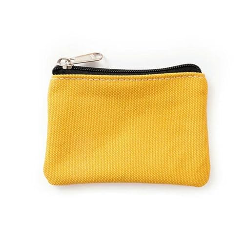 JGDSDMJG geldbörse Damen Canvas-geldbörse Mit Reißverschluss, Mini-münzen-schlüsseltasche, Geldbeutel, Und Herren, Einfache Brieftasche, Kleine Brieftasche-Dark Yellow von JGDSDMJG