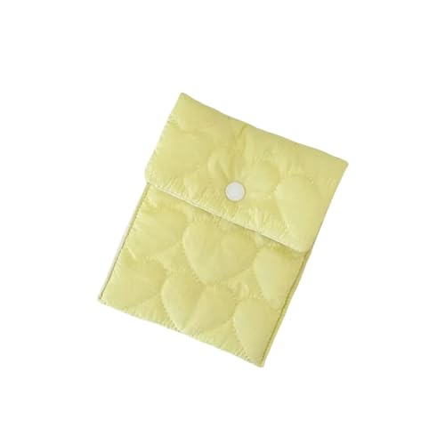 JGDSDMJG geldbörse Damen Gesteppte In Bonbonfarbe, Herzförmige -mini-Clutch, Tragbare, Leichte -Aufbewahrungstasche, Einfache -Handtasche-nr 3 Gelb von JGDSDMJG